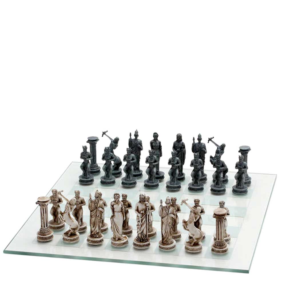 Collectible Hand Painted Themed Chess Sets With Glass Board