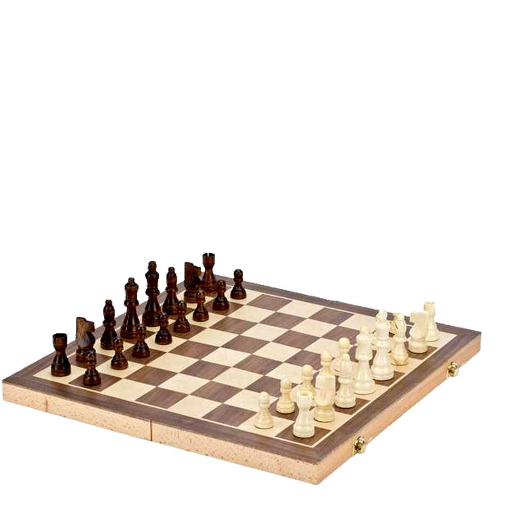 15 inch folding wooden chess set G8Central