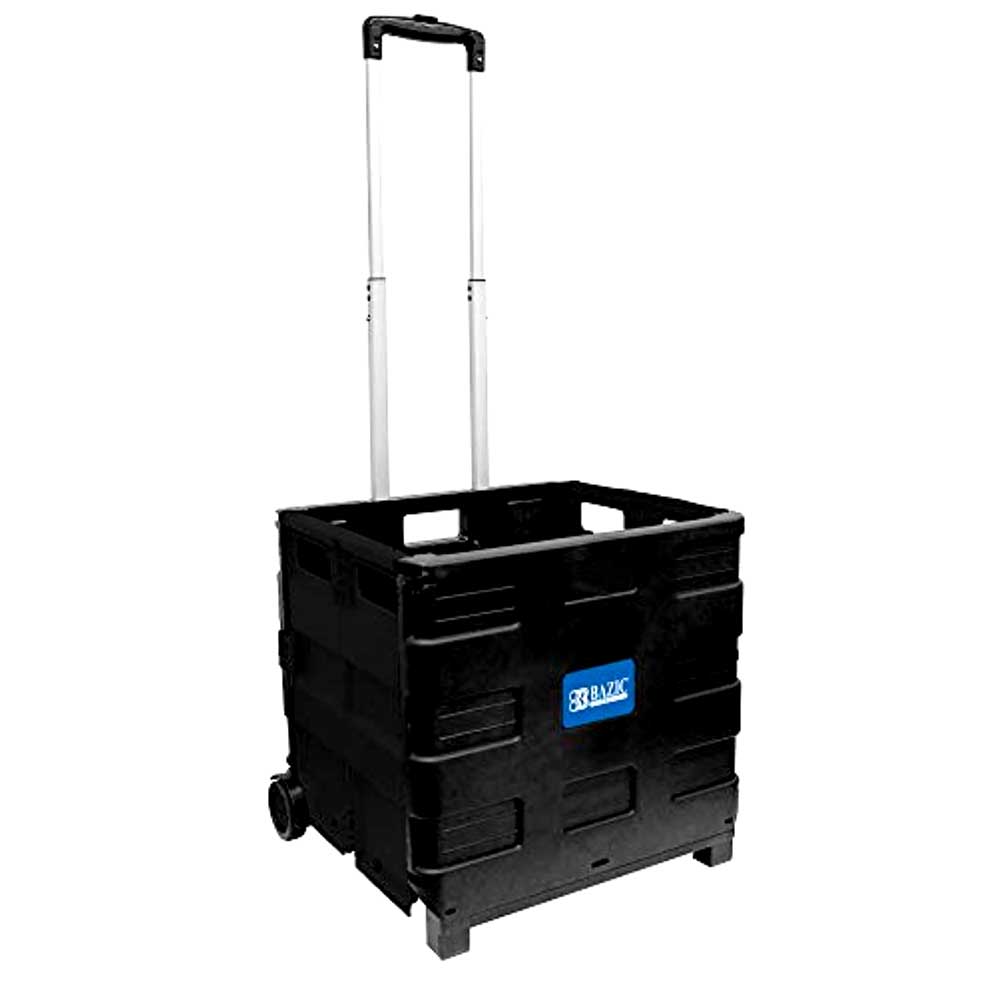 16" X 18" X 15" Collapsible Folding Utility Rolling Carts With Telescopic Handle, 70 Lbs Load Capacity