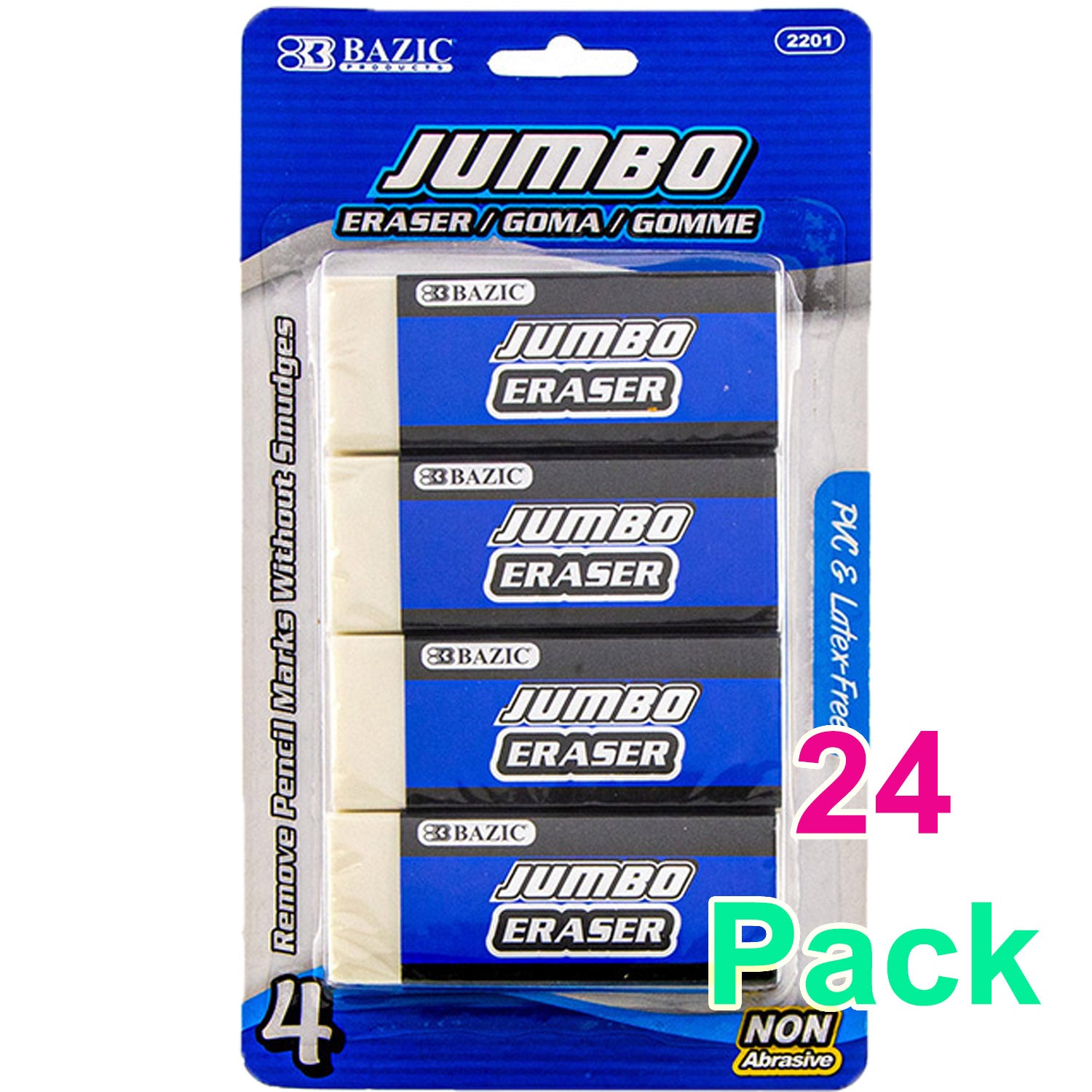 Jumbo Vinyl Eraser, Latex Free, Non Abrasive