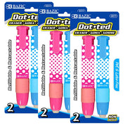 Erasers Dot.ted Retractable Stick, Mechanical Pencil Eraser Pen Eraser, Assorted Color | 2 Ct