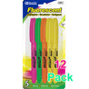 Assorted Color Pen Style Fluorescent Highlighter w/Pocket Clip, Unscented Quick Dry (5/Box)