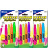 Mini Fluorescent Highlighter w/Cap Clip, Chisel Tip Neon Unscented Quick Dry (4/Pack)