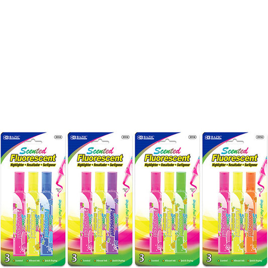 Fruit Scented Highlighters, Assorted Color Liquid Highlighters (3/Pack)