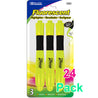 Yellow Desk Style Neon Highlighters w/ Cushion Grip, Unscented Quick Dry (3/Pack)