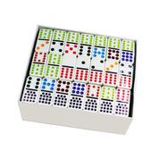 Double 15 Professional Dominoes with Color Dots | WHITE