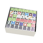 🎲 Double 15 Professional Dominoes Set – 136 White Tiles with Color Dots G8Central