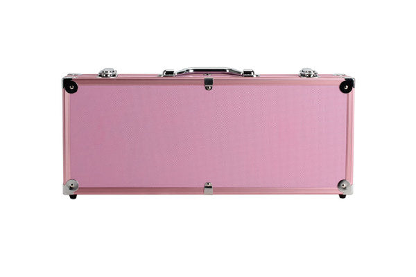 Mah Jong Set In Pink Aluminum Case With Pushers