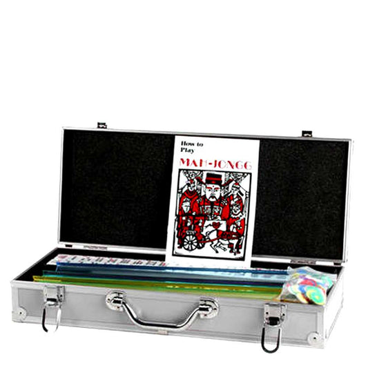 Mah Jong Set In Silver Aluminum Case With Pushers