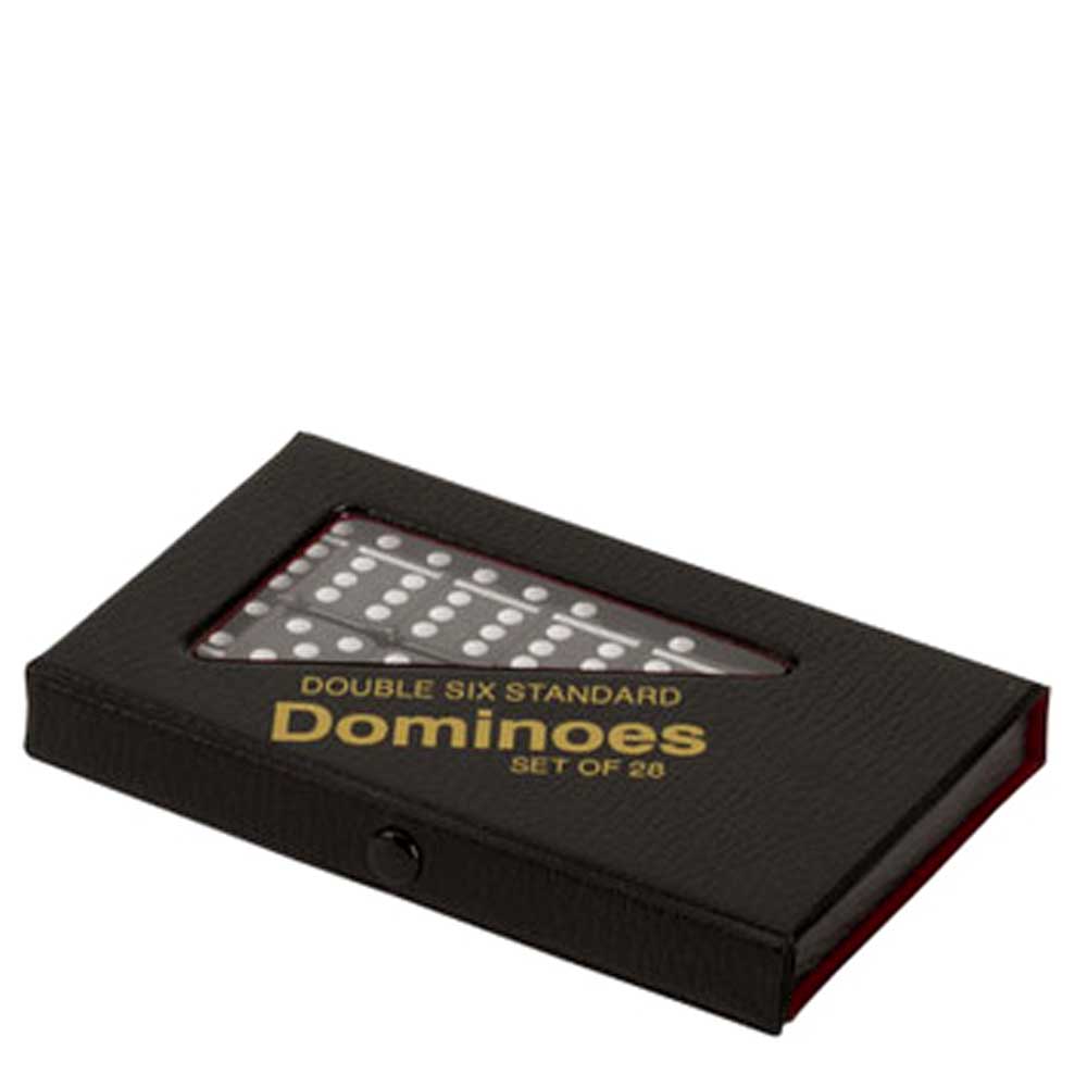 Double 6 Standard Dominoes Vinyl Case | Black