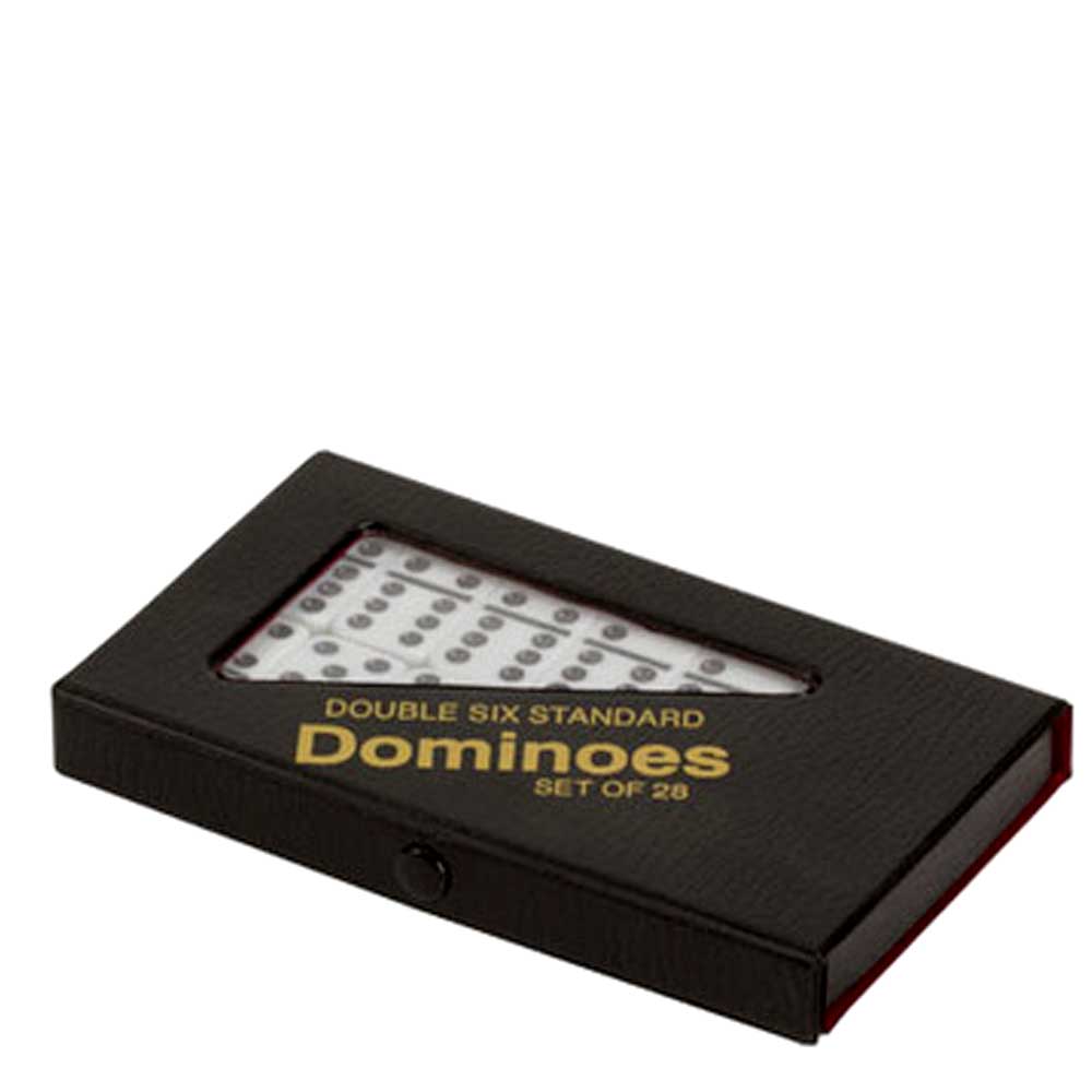 Double 6 Standard Dominoes Vinyl Case | White