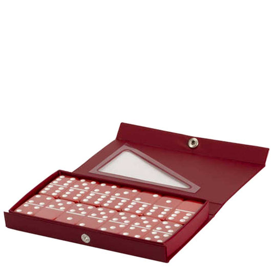 Double 6 Standard Dominoes Vinyl Case | Red