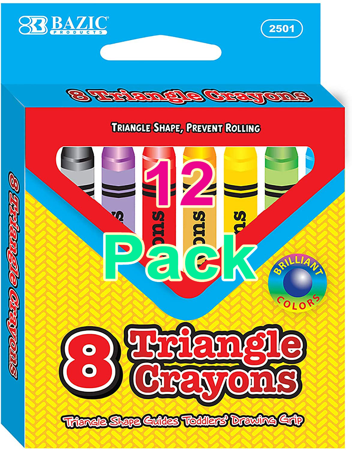 Crayons Premium Jumbo Triangle Coloring Set, Assorted 8 Color