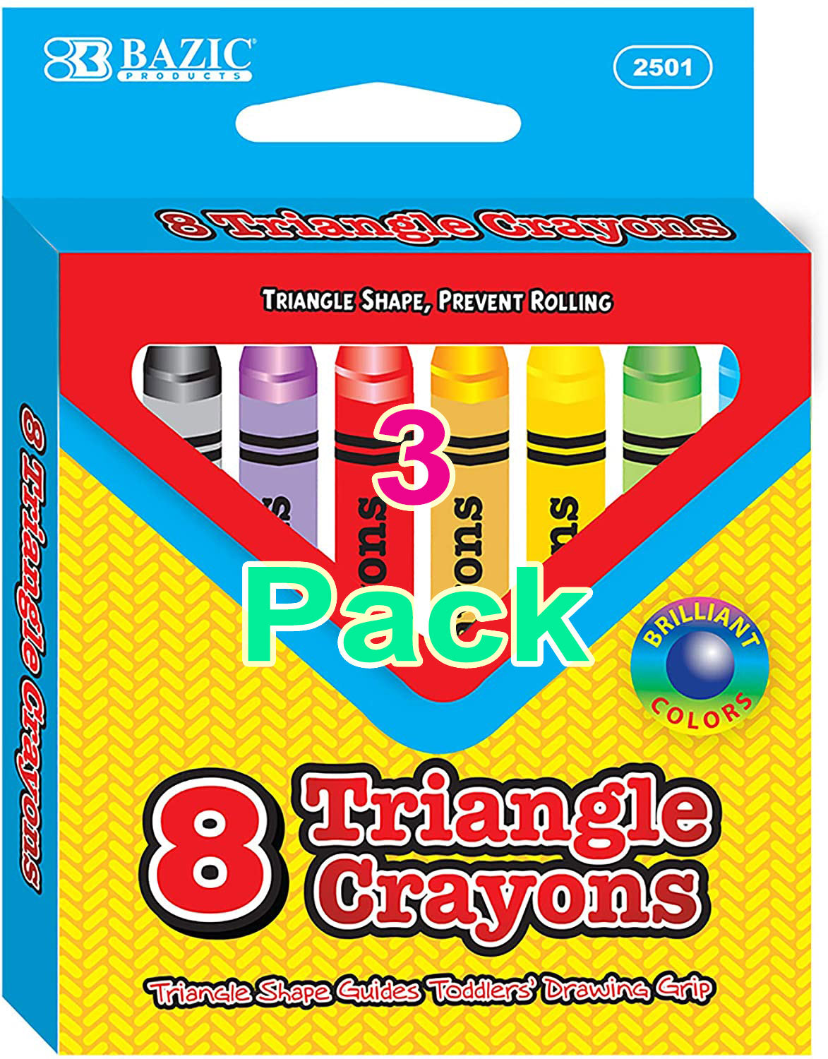 Crayons Premium Jumbo Triangle Coloring Set, Assorted 8 Color