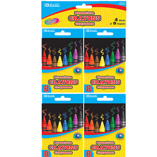 Premium Crayons Coloring Set,  8 Color (4/Pack)