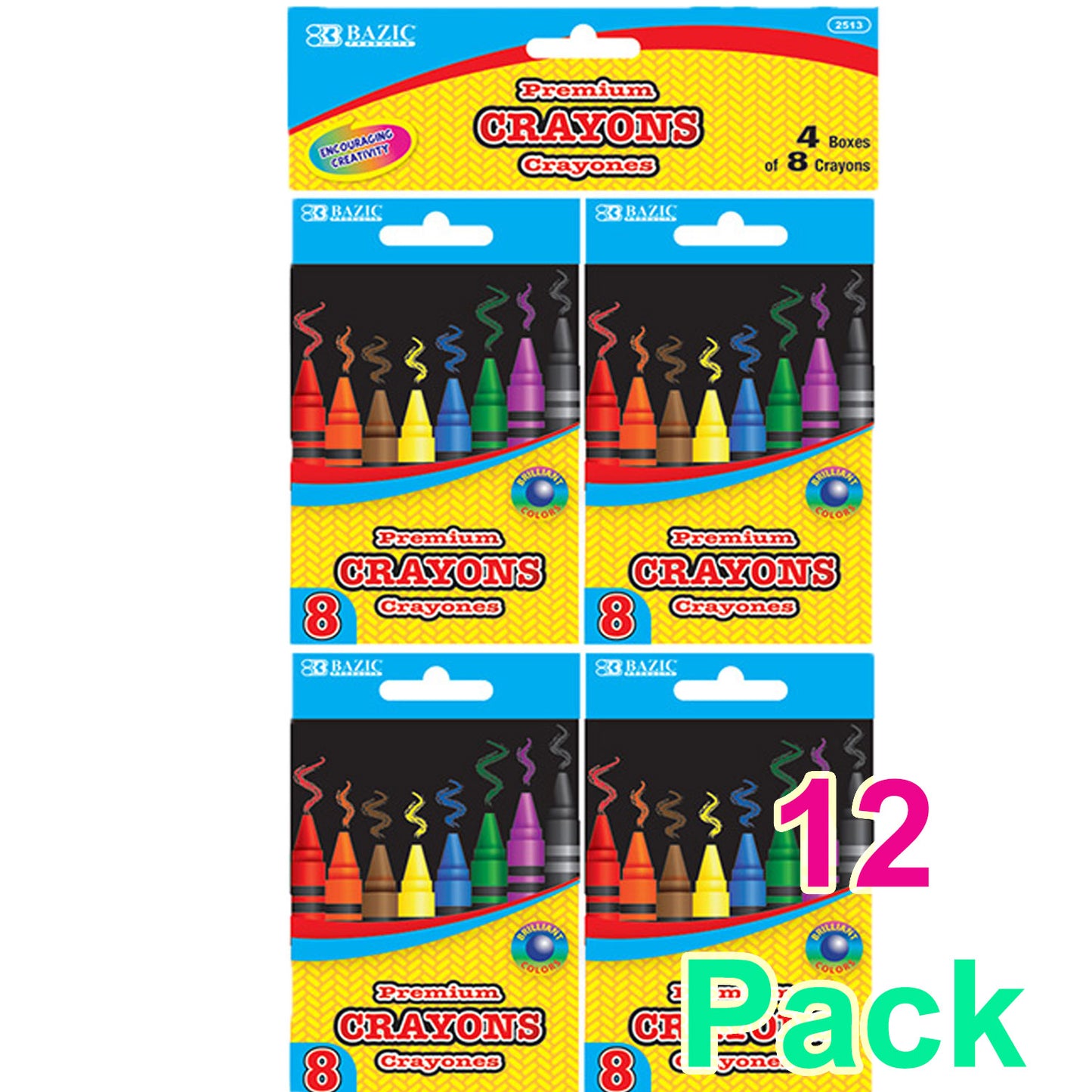 Premium Crayons Coloring Set,  8 Color (4/Pack)