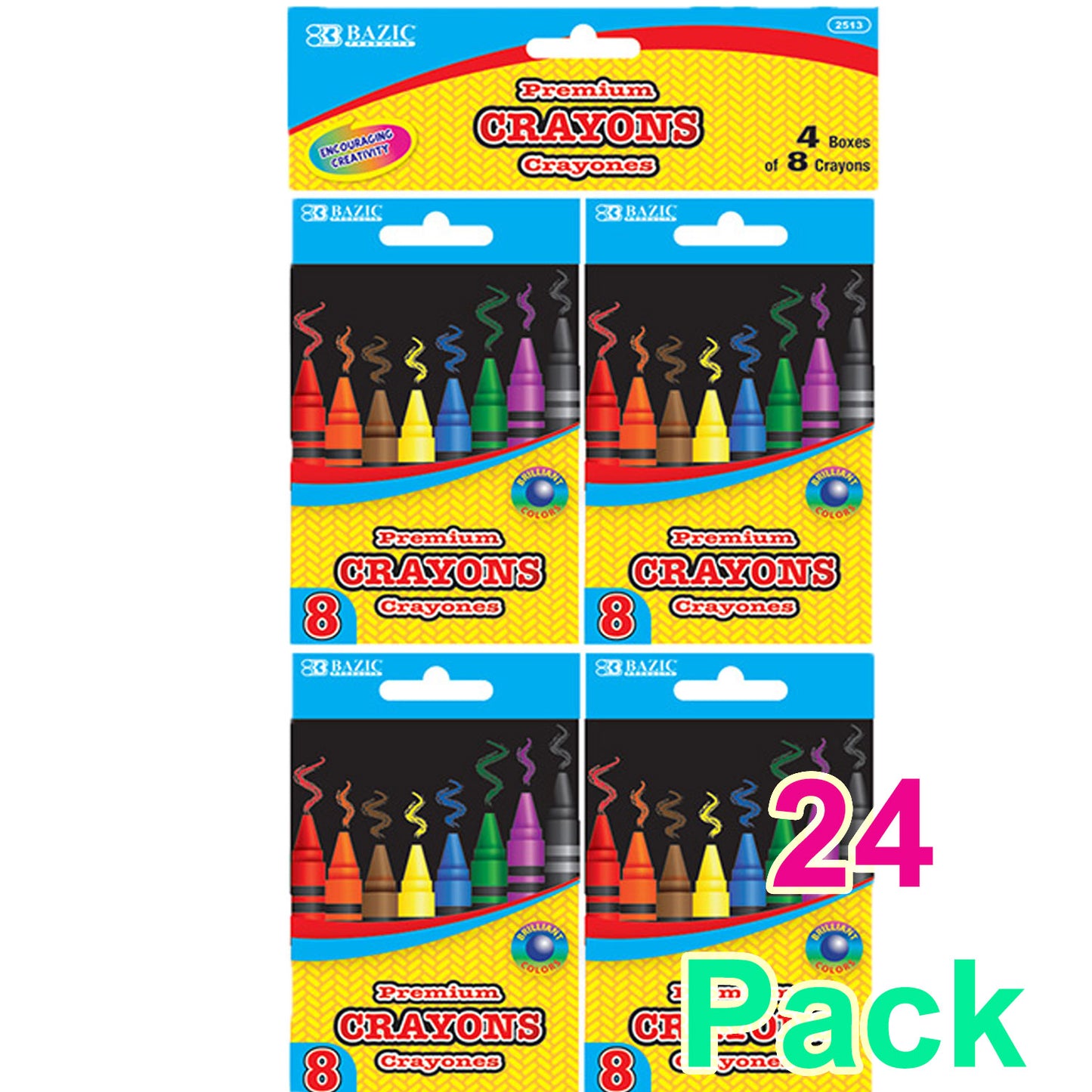 Premium Crayons Coloring Set,  8 Color (4/Pack)