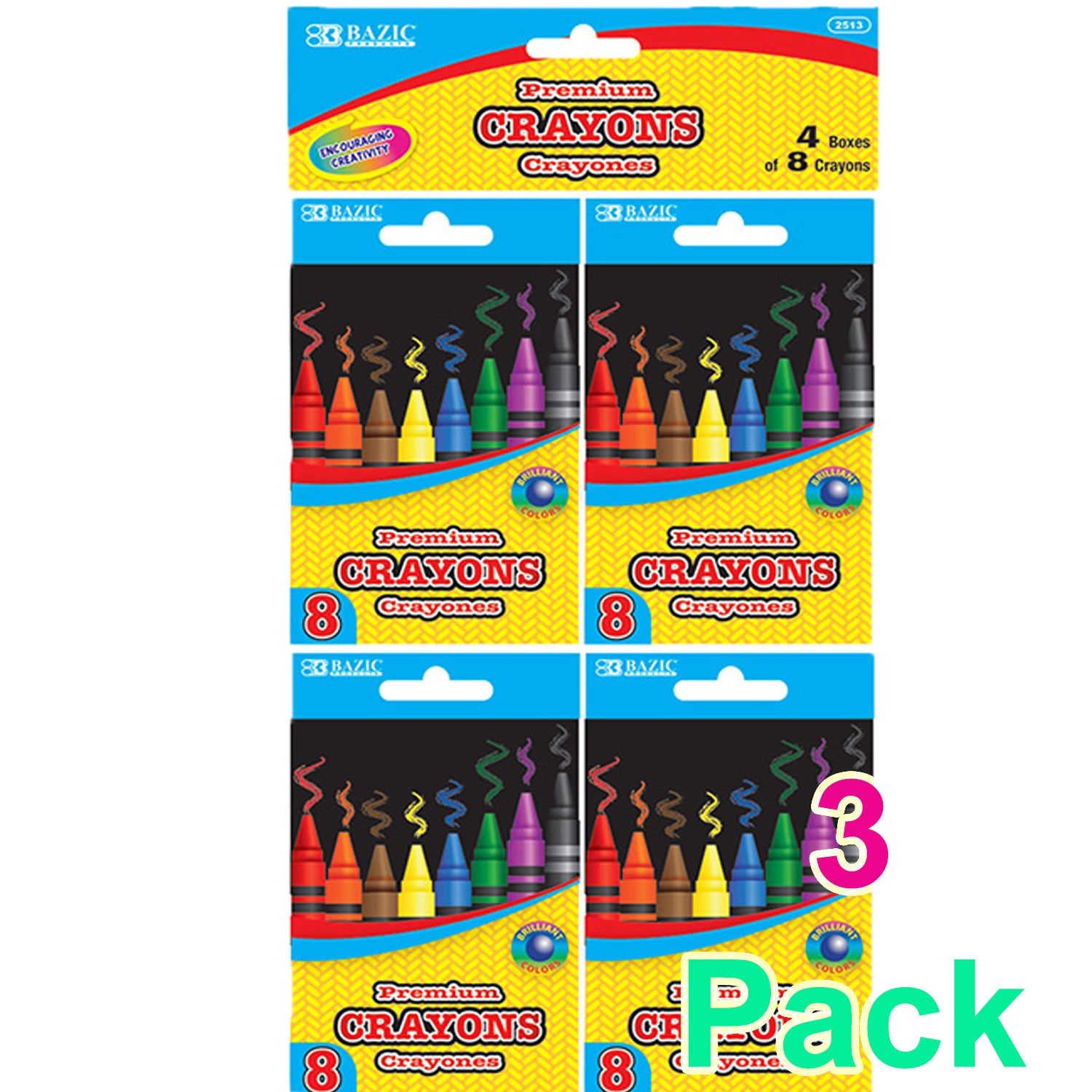 Premium Crayons Coloring Set,  8 Color (4/Pack)