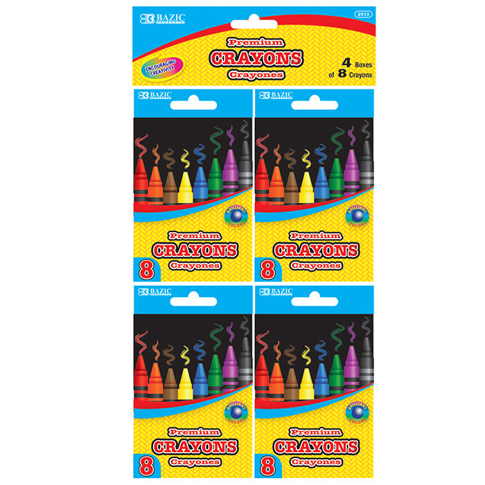 Premium Crayons Coloring Set,  8 Color (4/Pack)