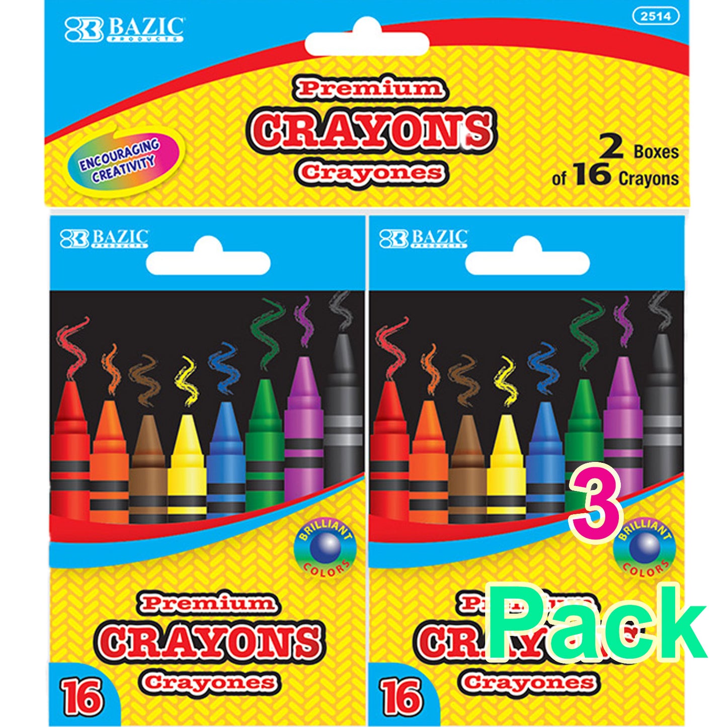 Premium Crayons Coloring Set, For Kids 16 Color (2/Pack)