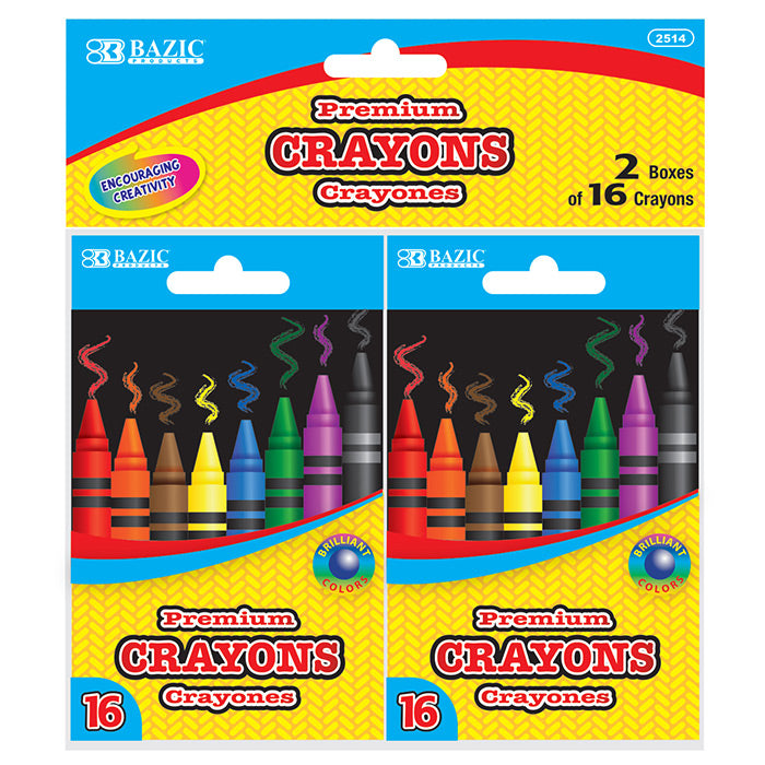 Premium Crayons Coloring Set, For Kids 16 Color (2/Pack)