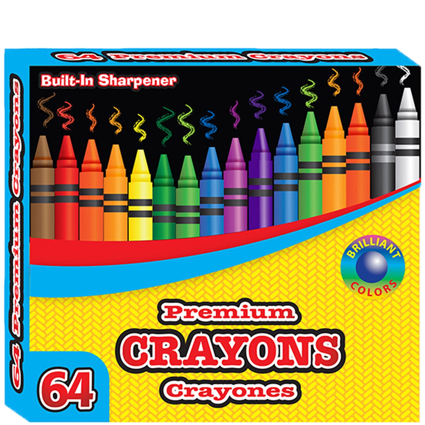 Premium Crayons Coloring Set w/sharpener, 64 color