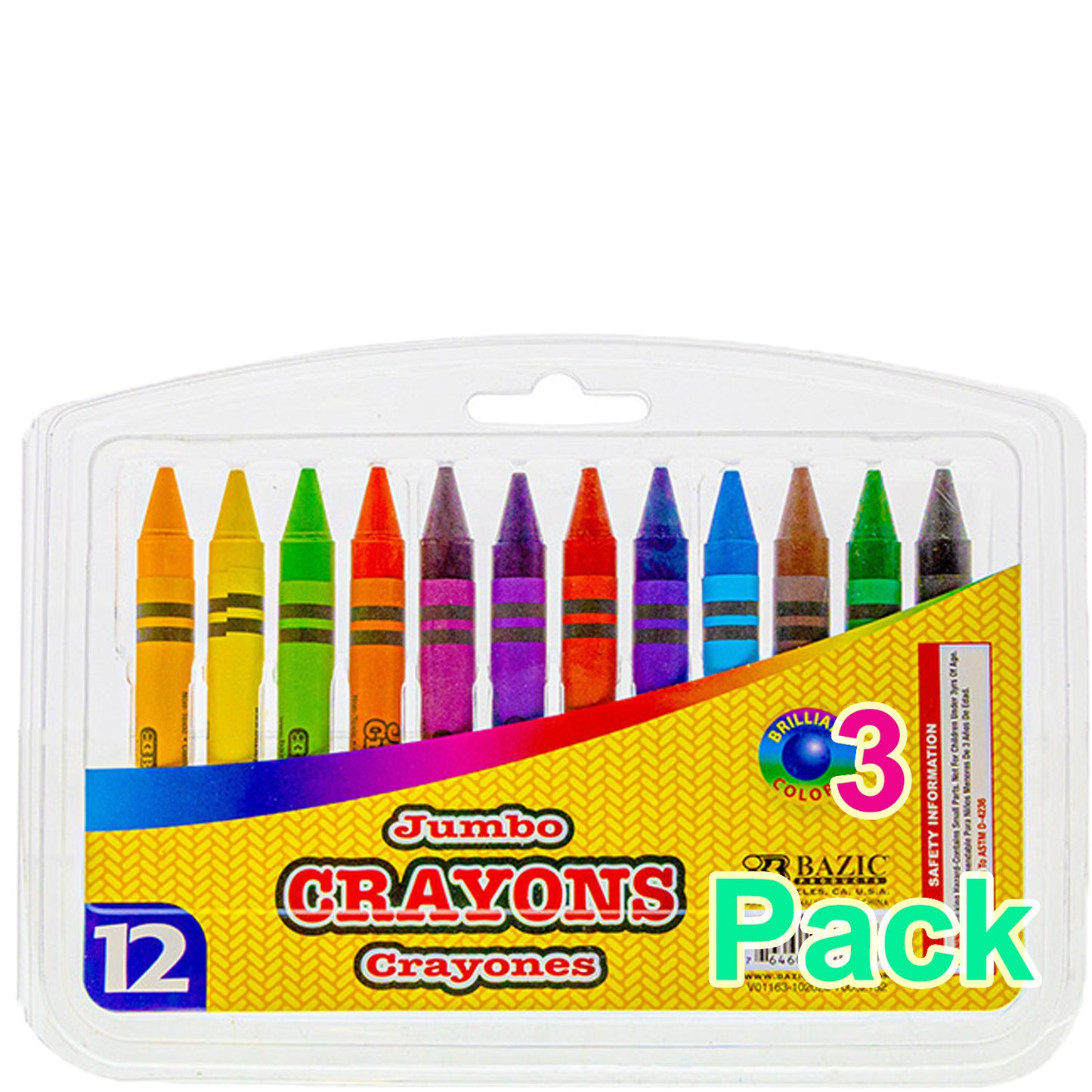 Premium Jumbo Crayons Coloring Set, School Art Gift for Kids Age 3+, 12 Colors