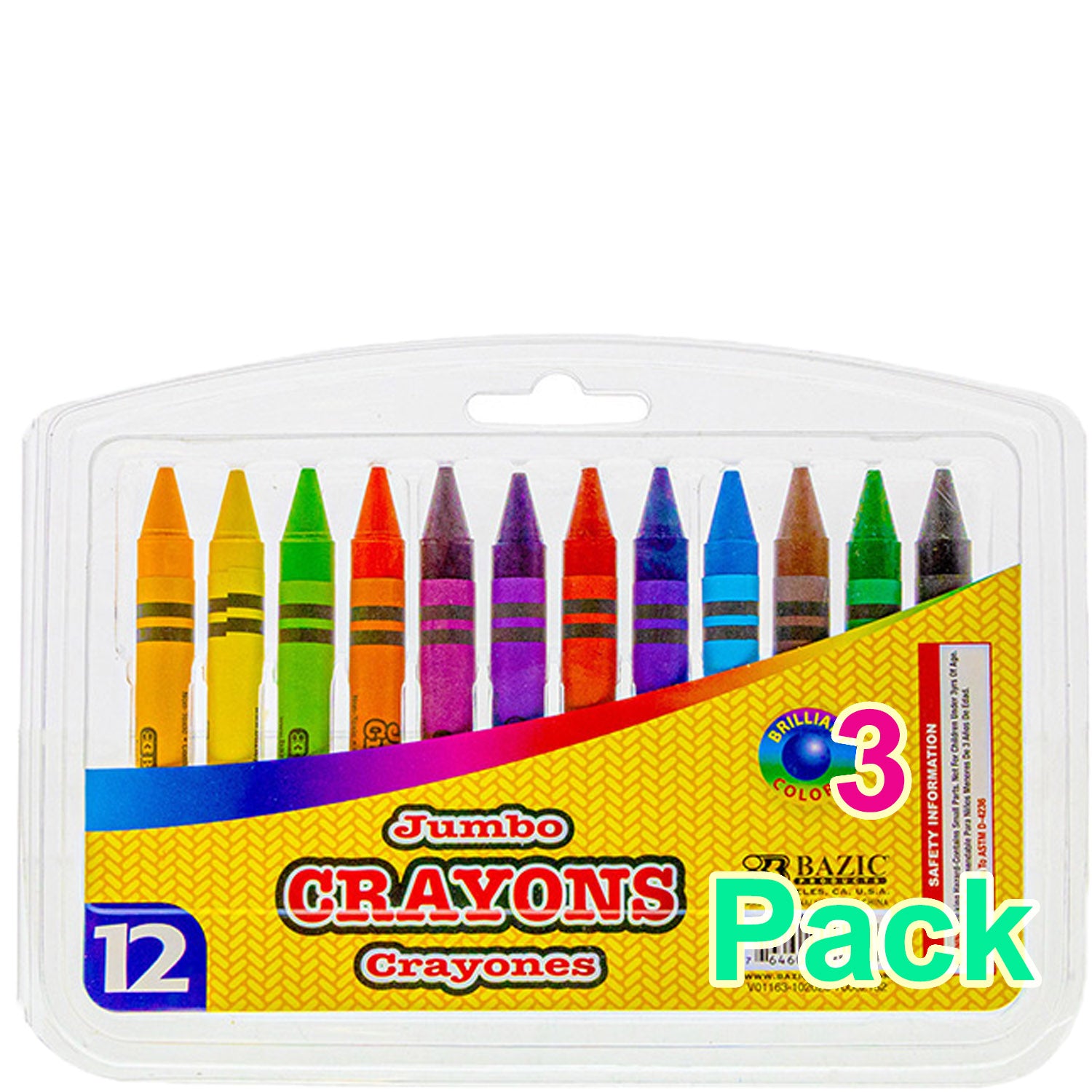 Premium Jumbo Crayons Coloring Set, School Art Gift for Kids Age 3+, 12 Colors