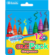 Premium Jumbo Crayons Coloring Set, 8 Color Washable