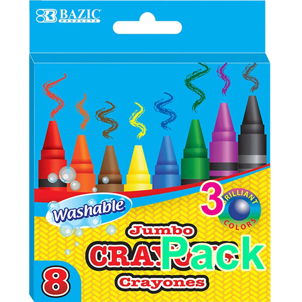 Premium Jumbo Crayons Coloring Set, 8 Color Washable G8Central