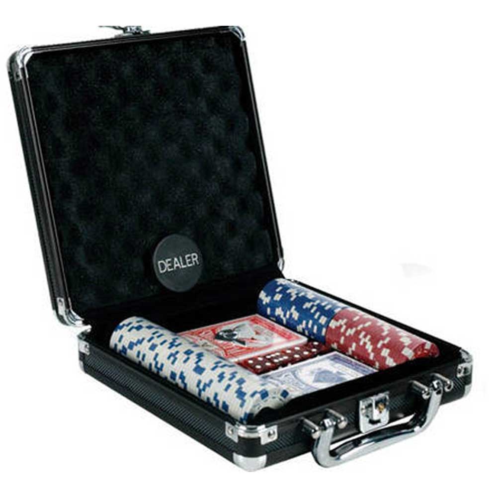 Poker Set in 8 in. x 8 in. BLACK Aluminum Case | 100pc Set G8Central