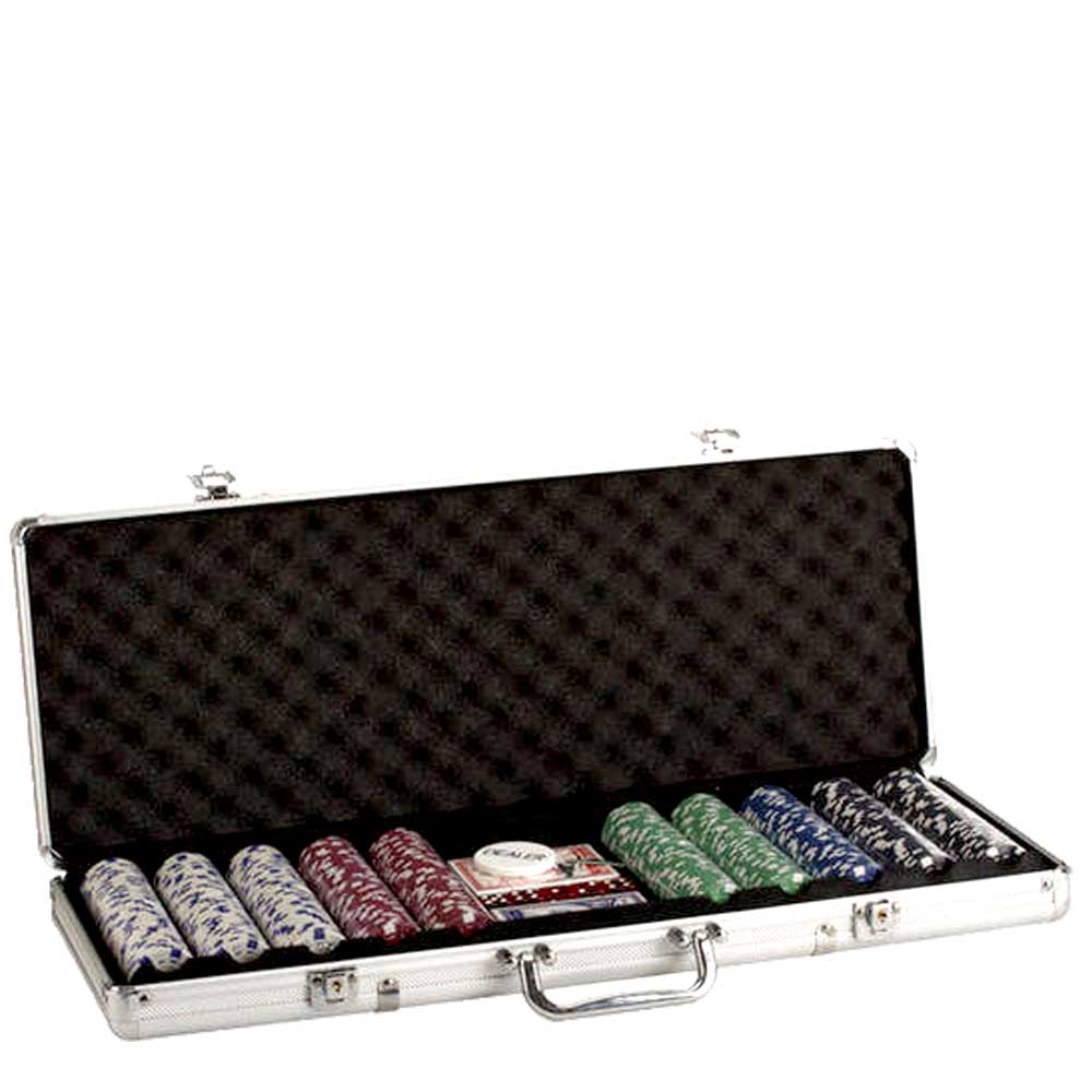 500 PC Dice Chip Aluminum Poker Set + Deluxe dice cup with 5 poker dice G8Central