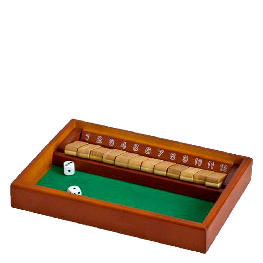 Shut the Box Deluxe Wood 12 number Dice Game