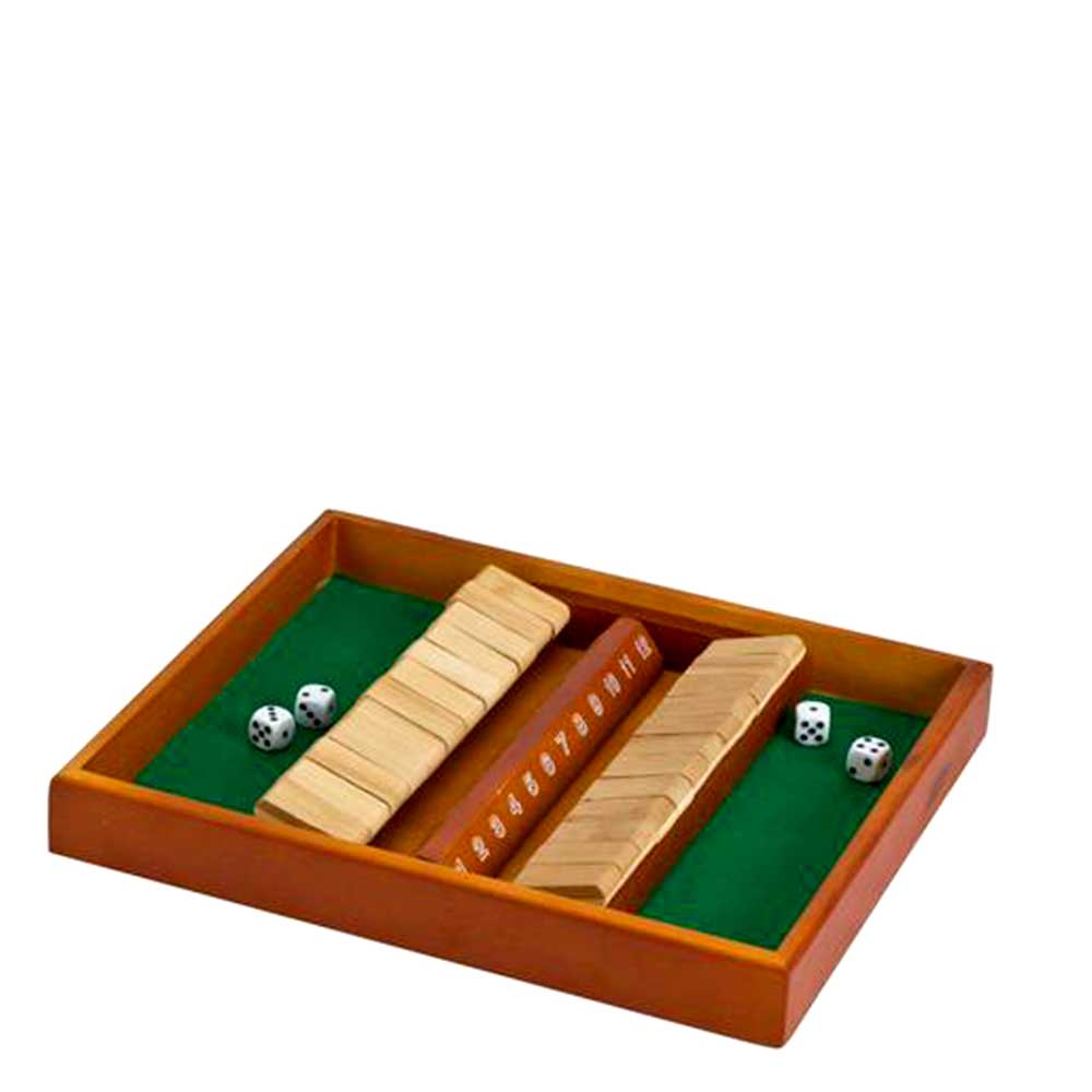 Shut The Box Wooden Double Sided 12 Numbers Dice Game Board