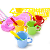 Play Dishes Kitchen Wash and Dry Tea Playset 27pcs