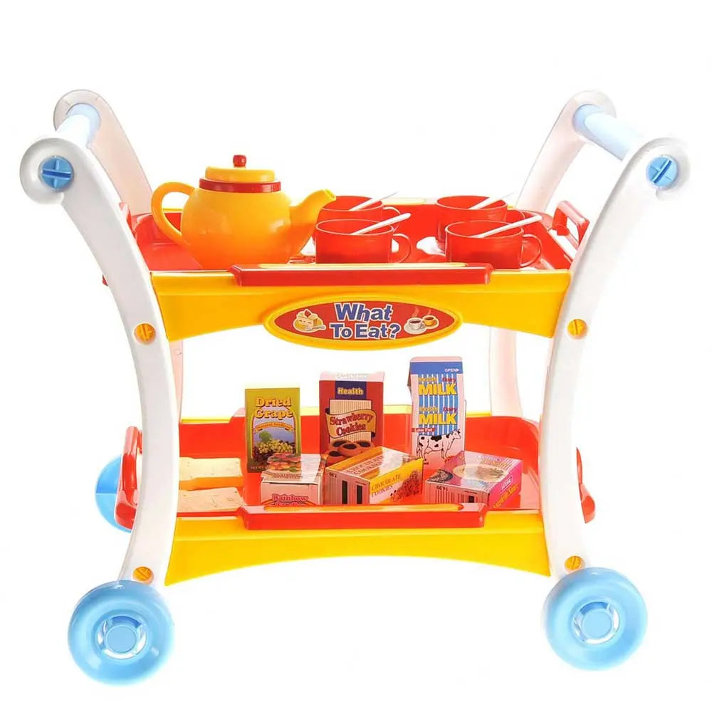 Tea Time Trolley Cart Pretend Play Set G8Central