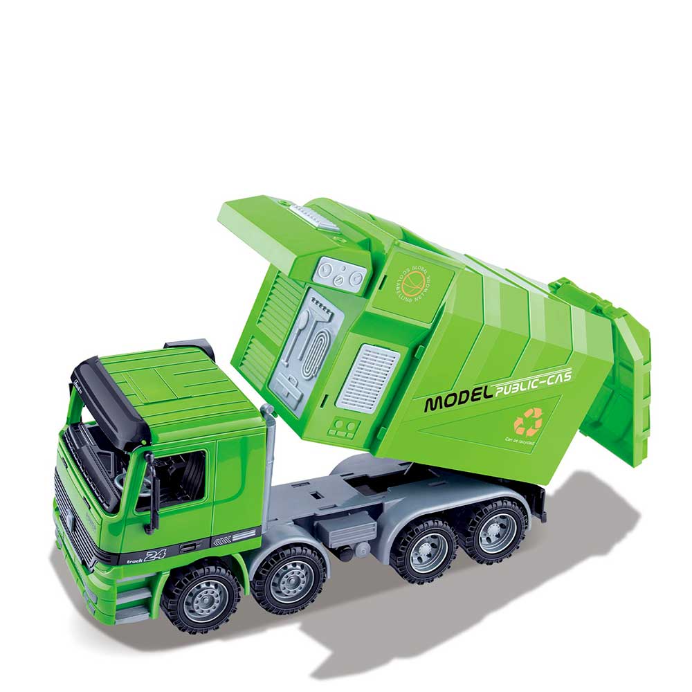 14" Friction Powered Recycling Garbage Truck