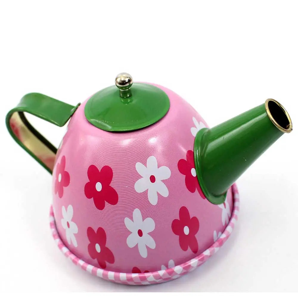 Metal Teapot And Cups Kitchen Playset (Flower) G8Central
