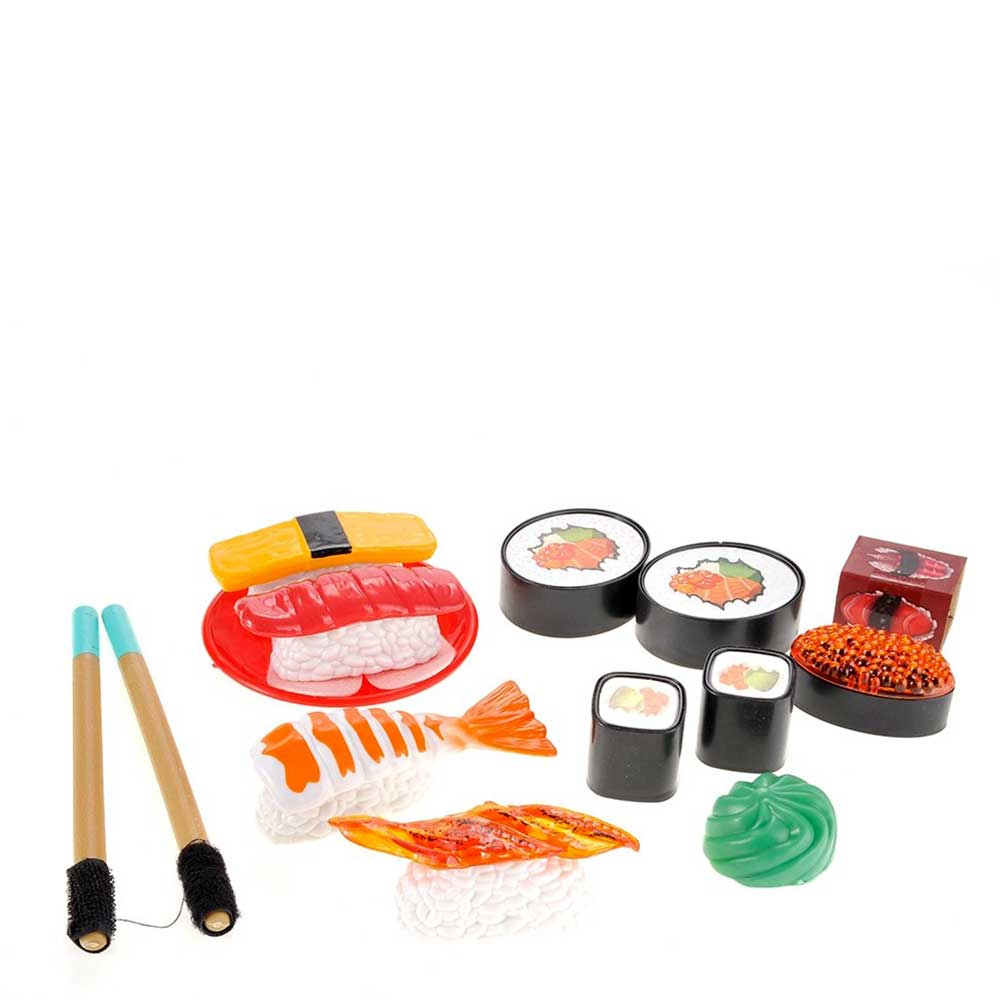 Pretend Food Playset Japanese Sushi Dinner Bento Box | Cutting Food Set 21pcs