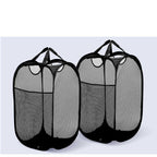 Mesh Pop Up Laundry Basket With Side Pocket | Black G8Central