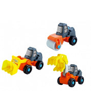 3-in-1 Take-A Part Construction Toy Truck With Power Tool (Bulldozer + Excavator + Roller)