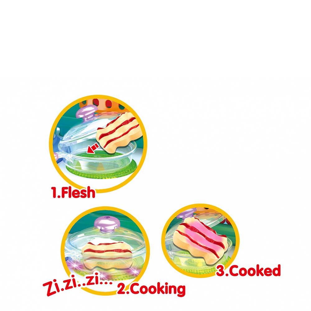 Mini Kitchen Playset With Sound And Color Changing Lights For Realistic Cooking