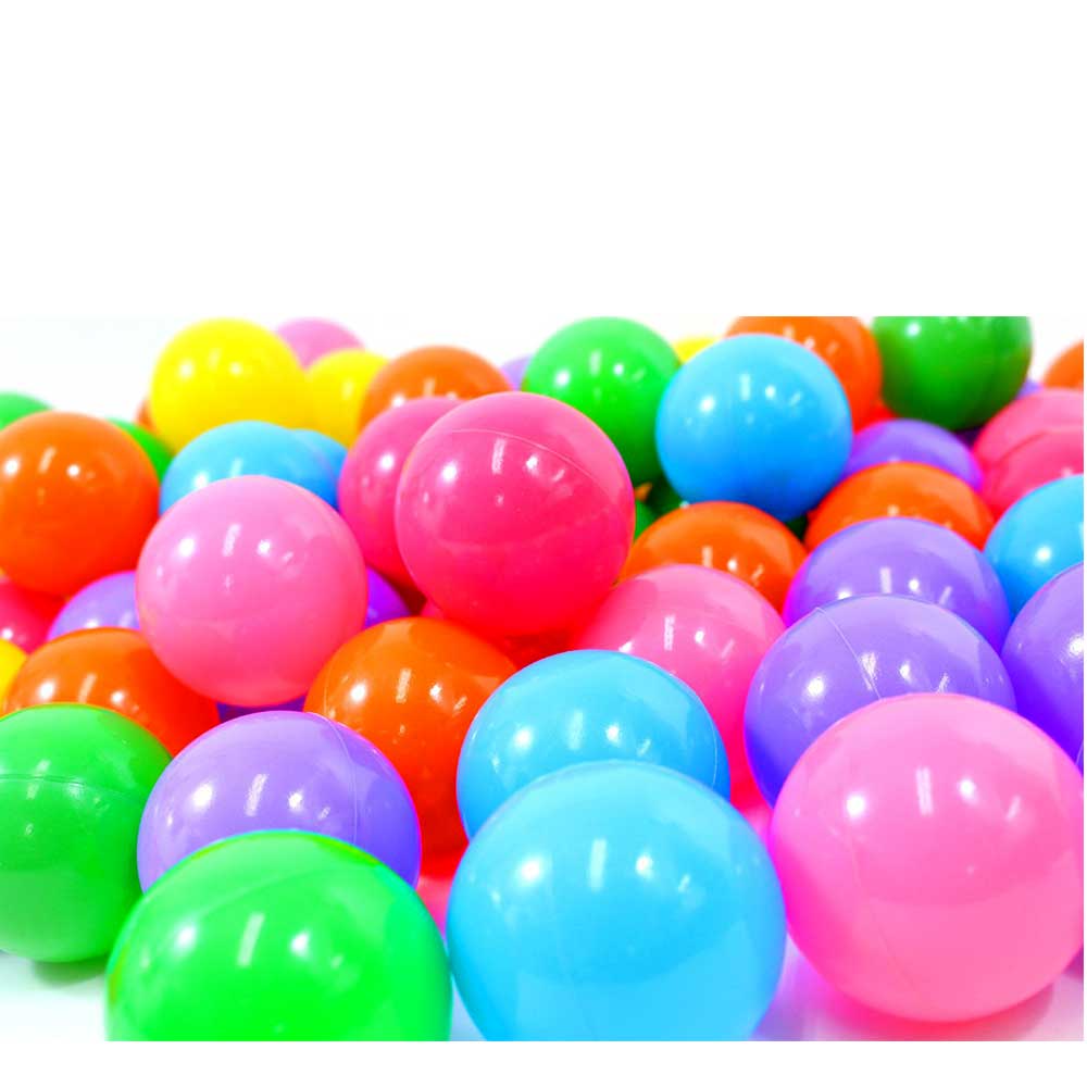 Non-Toxic "Phthalate Free" Crush Proof Play Balls 7 Color: Pink, Green, Purple, Red, Blue, Yellow, Orange, 100pc/pk