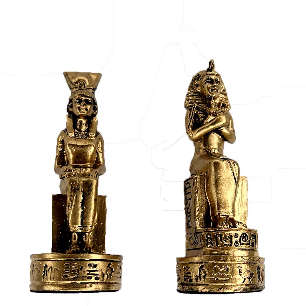 Chess Set EGYPTIAN Theme | Gold an Silver Pewter 3D Decorative