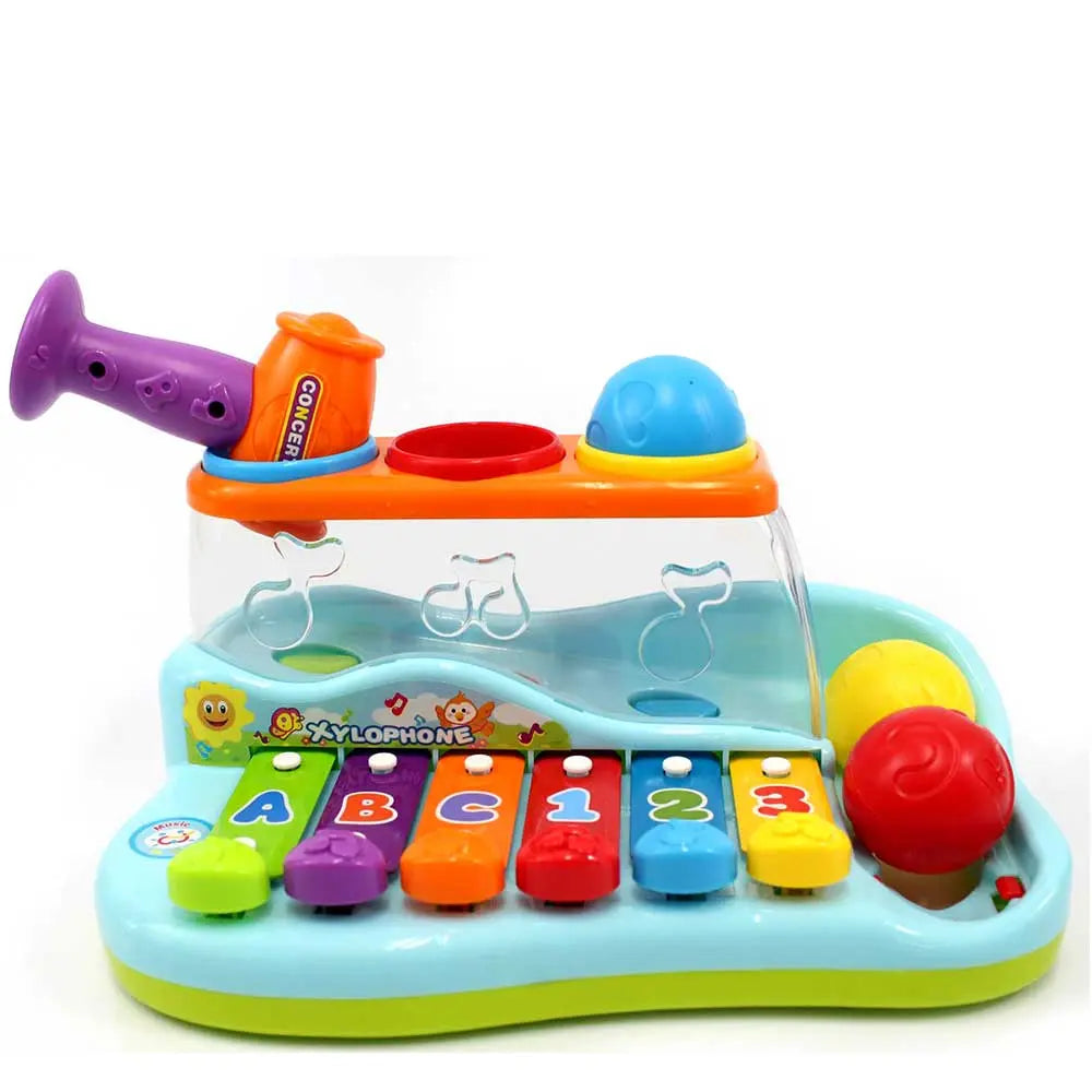 Rainbow Xylophone Piano Pounding Bench For Kids With Balls And Hammer G8Central