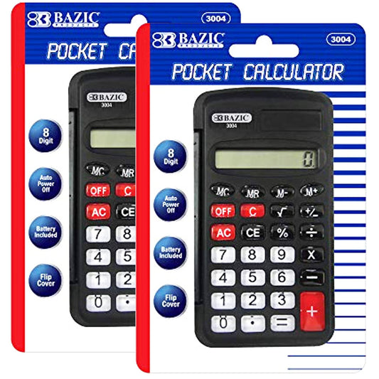 Calculator w/ Flip Cover | 8-Digit Pocket Size