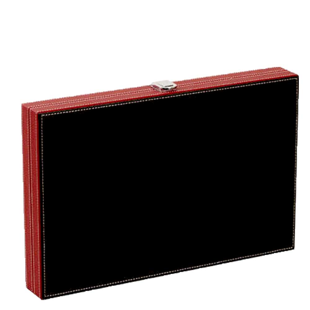 Backgammon Black & Red Leatherette : 15" or 18"