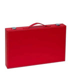 Red Backgammon Board Game Set 🎲 | Luxury Leatherette Classic Strategy Game with Dice & Chips G8Central