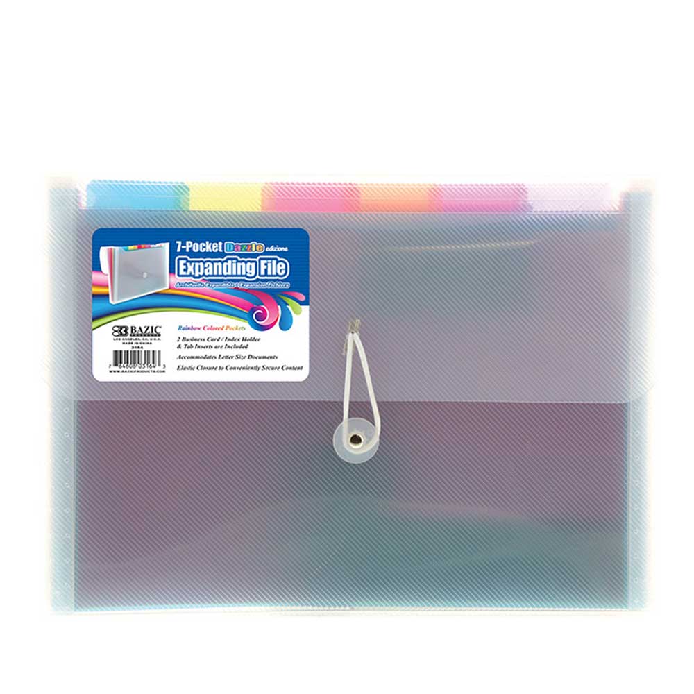 Pocket Folders 7-Pocket Poly Expanding File | Letter Size | Rainbow ...