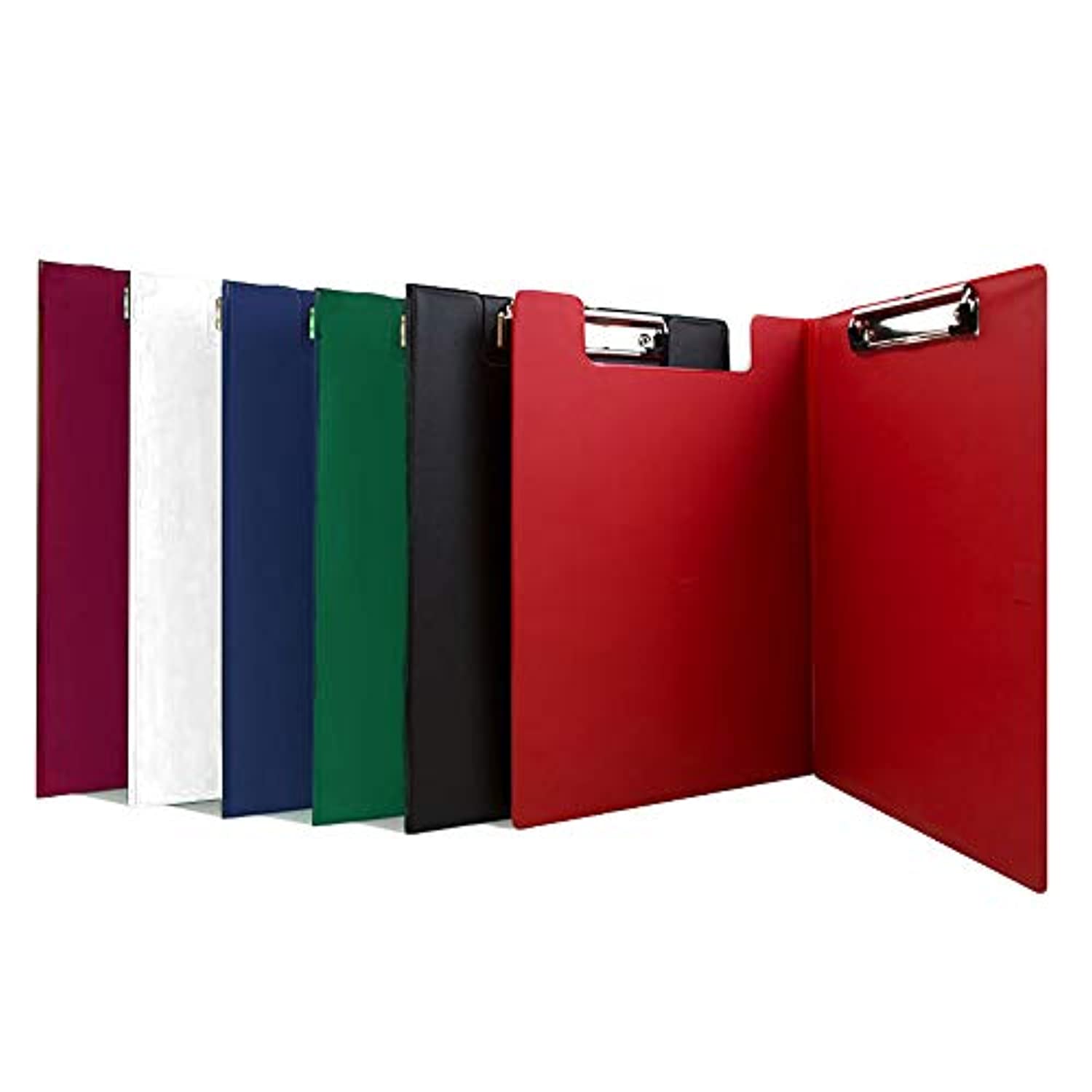 BAZIC Assorted Color PVC Clipboard Low Profile Clip, A4 Letter Size, Business Office School Teacher Student College, Assorted 4 Colors, 24-Pack.